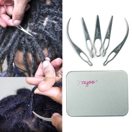 NAYOO Interlock Tool for Locs EasyLoc Hair Tool For Dreadlocks 5 Piece Silver Hair Locking Tool Interlocks or Sisterlocks Starting and Maintaining Your Locs Easy