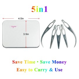 NAYOO Interlock Tool for Locs EasyLoc Hair Tool For Dreadlocks 5 Piece Silver Hair Locking Tool Interlocks or Sisterlocks Starting and Maintaining Your Locs Easy