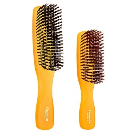 Giorgio GIO1 Gentle Hair Brush Dresser Size. Wet & Dry Pro Hair Brush Detangler. Soft for Sensitive Scalp. Good For Men Women & Kids All hair lengths. Durable and Anti-Static. (Set, Orange)