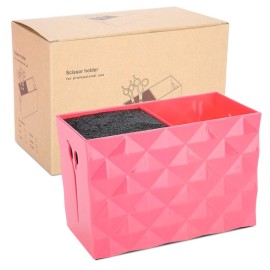 Shear Holder For Groomer,Barber Shop Double Case Professional Hairdresser Scissor Combs Clips Holder Rack Hairdressing Tools Accessories Storage Case Large Capacity Pet Groomer Box(Red)