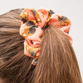 Happie Hare Scrunchies - Cotton Rounds Elastic Hair Bands - Scrunchy Hair Ties - Girls Hair Accessories - Gifts for Women (4 Pack, Fenchie Scrunchie)