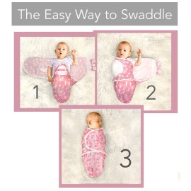 100% Organic Cotton Swaddle Blanket Baby Girl Infant Sleep Sack Wrap, Adjustable Infant Swaddle Wrap Newborn Babies Small 0-3 Months. (Hearts and Flowers 3 Pk)