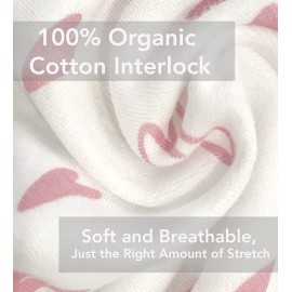 100% Organic Cotton Swaddle Blanket Baby Girl Infant Sleep Sack Wrap, Adjustable Infant Swaddle Wrap Newborn Babies Small 0-3 Months. (Hearts and Flowers 3 Pk)