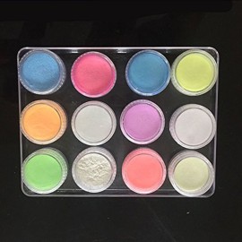 YesLady Nail Art Night Light Glow Powder Fluorescent 3D DIY Dust Nail Glitter Pigment Tip 12 Color YesLady Nail Art Night Light Glow Powder Fluorescent 3D DIY Dust Nail Glitter Pigment Tip 12 Color