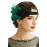 BABEYOND Vintage 1920s Flapper Headband Roaring 20s Great Gatsby Headpiece with Feather 1920s Flapper Gatsby Hair Accessories (Darkgreen)