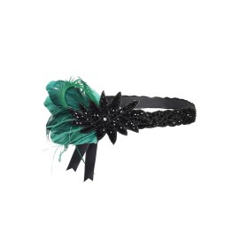 BABEYOND Vintage 1920s Flapper Headband Roaring 20s Great Gatsby Headpiece with Feather 1920s Flapper Gatsby Hair Accessories (Darkgreen) BABEYOND Vintage 1920s Flapper Headband Roaring 20s Great Gatsby Headpiece with Feather 1920s Flapper Gatsby Hair Accessories (Darkgreen)
