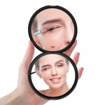 Benbilry Compact Travel Makeup Mirror with 10X Magnification for Purses, 4 Inch Double Sided Portable Folding Small Pocket Mirror Black