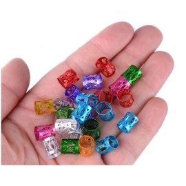 Dsoar 150 Pcs Dreadlocks Hair Cuffs Mixed Color Hair Jewelry Metal Plated Beads For Braiding Hair Decoration Dreadlock Accessories With Storage Bottle