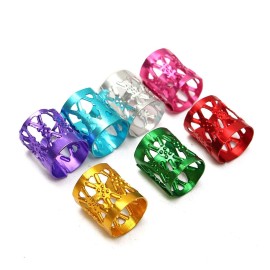 Dsoar 150 Pcs Dreadlocks Hair Cuffs Mixed Color Hair Jewelry Metal Plated Beads For Braiding Hair Decoration Dreadlock Accessories With Storage Bottle