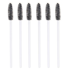 300 Pack Eyelash Mascara Wands Disposable Lash Brushes for Extensions Makeup Brush Applicators Tool Kit, White/Black