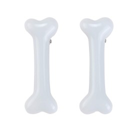 BinaryABC White Dog Bone Hair Clips Hairpins Barrette,Halloween Cosplay Party Accessories,10Pcs