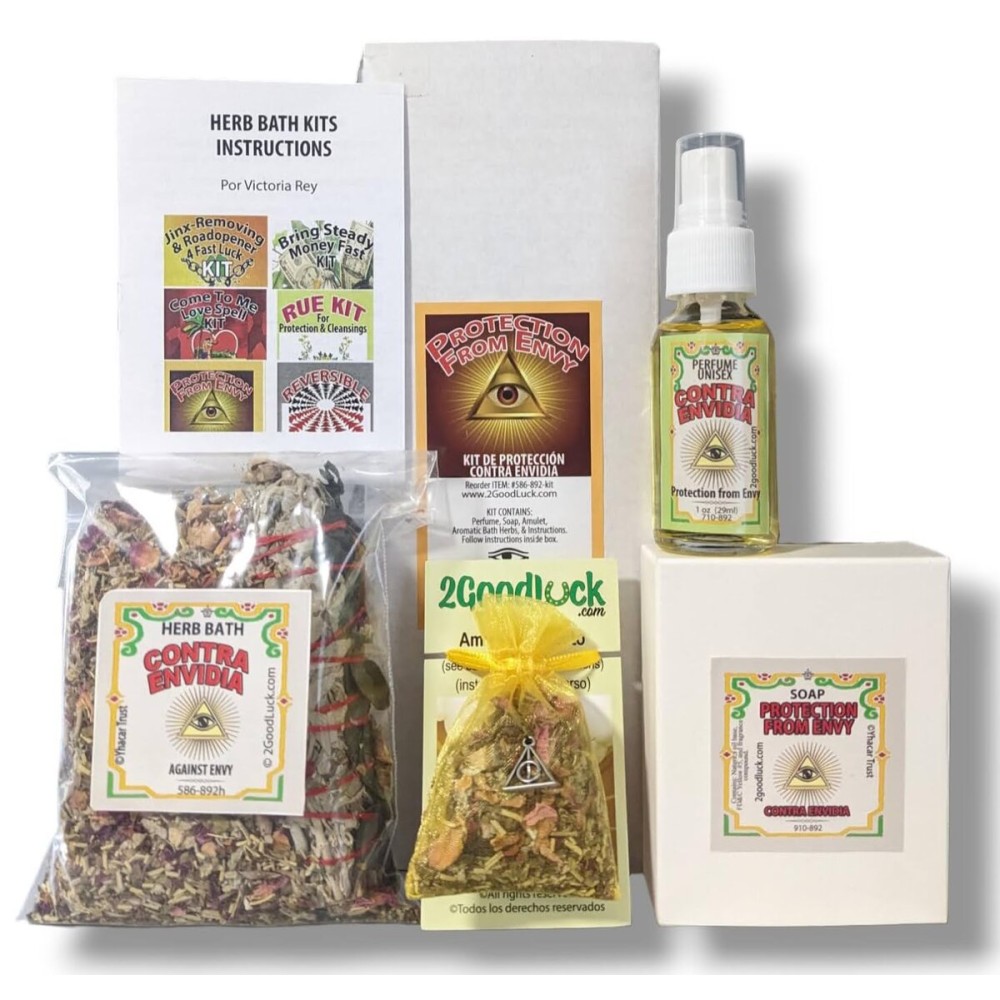 Victoria Rey Protection From Envy Kit w/Perfume for Rituals & Spells. Kit de Proteccin Contra Envidia c/Perfume Para Rituales Y Magia