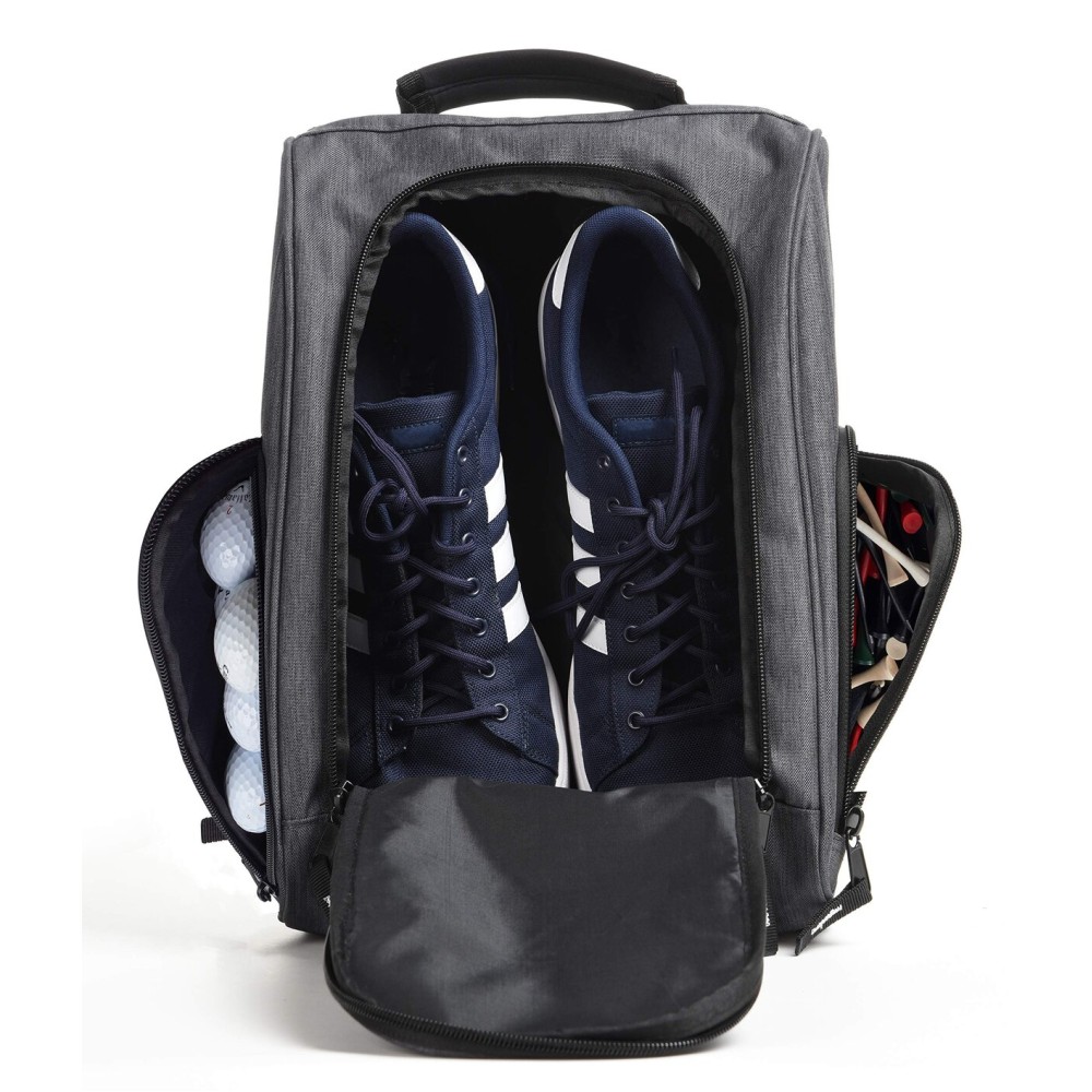 Athletico Golf Shoe Bag - Zippered Shoe Carrier Bags With Ventilation & Outside Pocket for Socks, Tees, etc. (Gray)