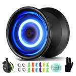 Light Up Yoyo - MAGICYOYO Y02 Aurora Professional Yoyo Unresponsive Yoyo with Yoyo Glove, Yoyo Storage Bag, Extra Battery,12 Yoyo Strings