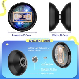 Light Up Yoyo - MAGICYOYO Y02 Aurora Professional Yoyo Unresponsive Yoyo with Yoyo Glove, Yoyo Storage Bag, Extra Battery,12 Yoyo Strings