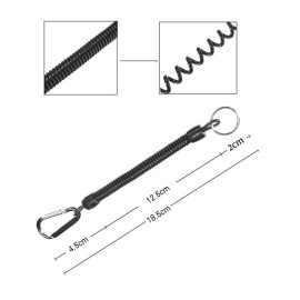 Nekoki Coil Springs Keychain Cellphone Snap Hook Holder Retractable Coil Cord Key Chain Holder with Carabiner Keychain,Father\'s Day Gift,Pack of 2 Black