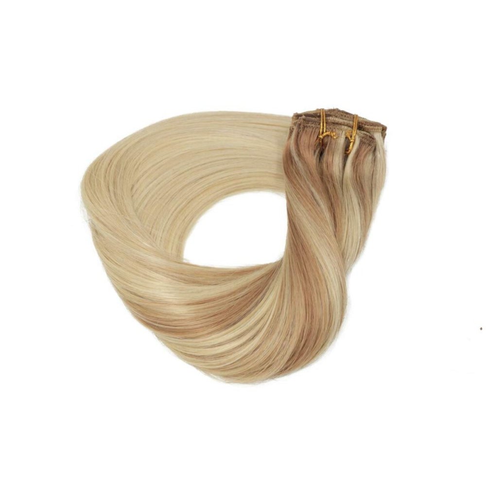 HUAYI Golden Brown HIghlights Ombre Bleach Blonde 120g 7Pcs Clip In Hair Extensions Human Thick End Soft Silky Double Weft For Full Head No Tangle No Shedding Balayage Hair (1261361316\'\') HUAYI Golden Brown HIghlights Ombre Bleach Blonde 120g 7Pcs Clip In Hair Extensions Human Thick End Soft Silky Double Weft For Full Head No Tangle No Shedding Balayage Hair (1261361316\'\')