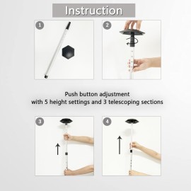 Golf Travel Bag Support Rod, Adjustable Telescopic Golf Trip Cover Support System, Aluminum, 1 Pcs