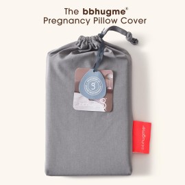 bbhugme Pregnancy Pillow Cover - Cotton Jersey Fabric - Fits bbhugme Pregnancy Pillow for Side Sleeping - Cover Only, Pregnancy Pillow Sold Separately, Stone