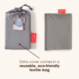 bbhugme Pregnancy Pillow Cover - Cotton Jersey Fabric - Fits bbhugme Pregnancy Pillow for Side Sleeping - Cover Only, Pregnancy Pillow Sold Separately, Stone