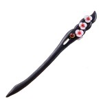 Wooden Hair Stick for Women Girl 7.08 Black Ebony Carved Hair Pins for Long Hair Handmand Hair Accessories for Buns (B)