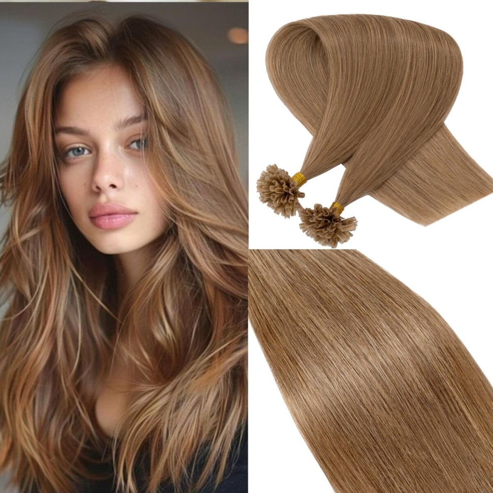 Rich Choices U Tip Hair Extensions Human Hair, 100 Strands 0.5g/Strand K Tip Real Remy, 22 Inch 12 Golden Brown Rich Choices U Tip Hair Extensions Human Hair, 100 Strands 0.5g/Strand K Tip Real Remy, 22 Inch 12 Golden Brown