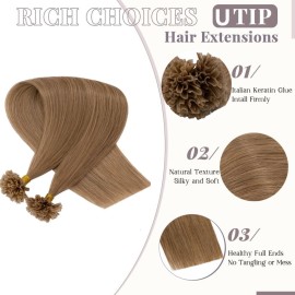 Rich Choices U Tip Hair Extensions Human Hair, 100 Strands 0.5g/Strand K Tip Real Remy, 22 Inch 12 Golden Brown Rich Choices U Tip Hair Extensions Human Hair, 100 Strands 0.5g/Strand K Tip Real Remy, 22 Inch 12 Golden Brown