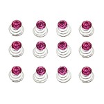 canjoyn 24 Pcs Bridal Gem Spin Hair Pins Swirl Hair Twists Coils Wedding Spiral Twist Hairpins Shiny Rhinestone Crystal Twisters Metal Spiral Updo Prom (Rose)