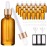 PrettyCare 1oz Glass Eye Dropper Bottle Set of 24, Thick Amber Empty Bottles with Leakproof Golden Caps, Labels, Funnels - 30ml Refillable Dropper Bottle for Storage, Travel, Essential Oils, Tincture