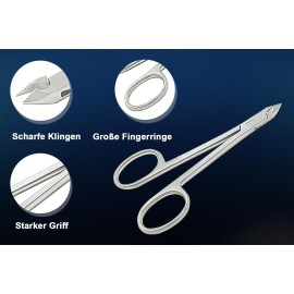 SMI - Scissor Style Cuticle Remover Cuticle Trimmer Manicure Pedicure Nail Care Cuticle Nipper Cutter for Women Men Stainless Steel Clipper with Travel Case