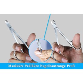 SMI - Scissor Style Cuticle Remover Cuticle Trimmer Manicure Pedicure Nail Care Cuticle Nipper Cutter for Women Men Stainless Steel Clipper with Travel Case