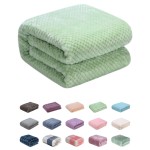 Fuzzy Throw Blanket, Plush Fleece Blankets for Adults, Toddler, Boys and Girls, Warm Soft Blankets and Throws for Bed, Couch, Sofa, Travel and Outdoor, Camping (Throw(50x70), L-Pastel Green)
