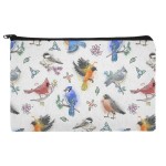 Northeastern Birds Pattern Makeup Cosmetic Bag Organizer Pouch