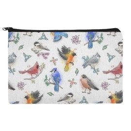 Northeastern Birds Pattern Makeup Cosmetic Bag Organizer Pouch