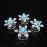 canjoyn 20 Pcs Snowflake Spin Hair Pins Swirl Hair Twists Coils Hair Clips Wedding Bridal Gem Rhinestone Metal Spiral Twist Bun Hair Pins Hair Accessories Jewel Hair Pin (Blue)