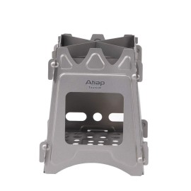 ATiAP Ultralight Titanium Wood Burning Stove Outdoor Camping Multi-Fuels Alcohol Stove BBQ Stove WS009ST-Ti (Wood Burning Stove)
