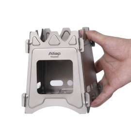 ATiAP Ultralight Titanium Wood Burning Stove Outdoor Camping Multi-Fuels Alcohol Stove BBQ Stove WS009ST-Ti (Wood Burning Stove)
