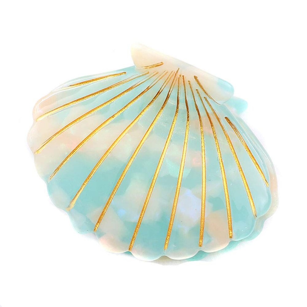 Shell Jaw Clip Hair Claw Clip Clamps Resin Hair Clips Marble Pattern Hairpins Hair Accessories for women Styling Hairdressing (Green)