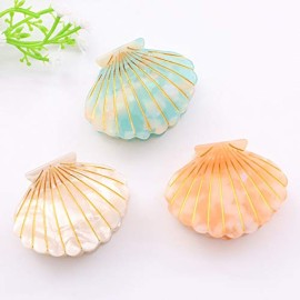Shell Jaw Clip Hair Claw Clip Clamps Resin Hair Clips Marble Pattern Hairpins Hair Accessories for women Styling Hairdressing (Green)