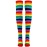 Skeleteen Colorful Rainbow Striped Socks - Over The Knee Clown Striped Costume Accessories Thigh High Stockings for Men, Women and Kids