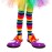 Skeleteen Colorful Rainbow Striped Socks - Over The Knee Clown Striped Costume Accessories Thigh High Stockings for Men, Women and Kids