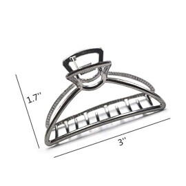 TANG SONG 4PCS Large Metal Hair Claw Clips Hair Catch Barrette Jaw Clamp for Women Half Bun Hairpins for Thick Hair(Silver+Gold+Rose Gold+Black) TANG SONG 4PCS Large Metal Hair Claw Clips Hair Catch Barrette Jaw Clamp for Women Half Bun Hairpins for Thick Hair(Silver+Gold+Rose Gold+Black)