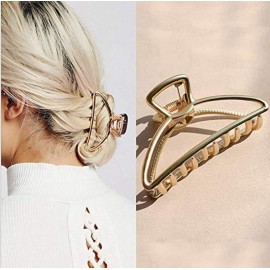 TANG SONG 4PCS Large Metal Hair Claw Clips Hair Catch Barrette Jaw Clamp for Women Half Bun Hairpins for Thick Hair(Silver+Gold+Rose Gold+Black) TANG SONG 4PCS Large Metal Hair Claw Clips Hair Catch Barrette Jaw Clamp for Women Half Bun Hairpins for Thick Hair(Silver+Gold+Rose Gold+Black)
