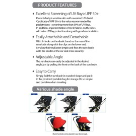 Manito Sun Shade for Strollers and Car Seats (Navy) UPF 50+