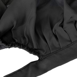 moonsix Women\'s Natural Silk Night Cap Satin Sleep Caps Elastic Head Cover Bonnet for Hair Care,Tape,Black