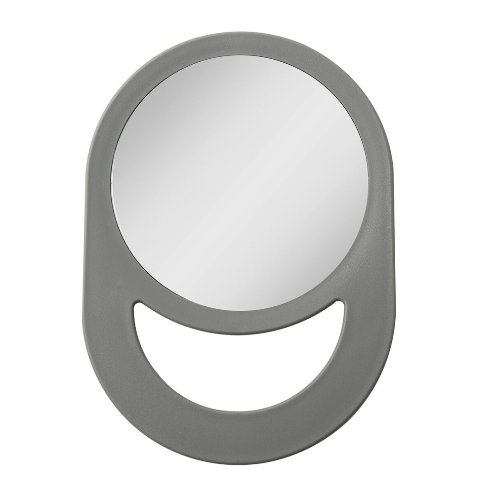 Zadro 10x7 Oblong Hand Mirror 6 Dia. Round Glass Handheld Mirror Modern Ergonomic Handle Pill Shape Handheld Mirror