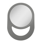 Zadro 10x7 Oblong Hand Mirror 6 Dia. Round Glass Handheld Mirror Modern Ergonomic Handle Pill Shape Handheld Mirror