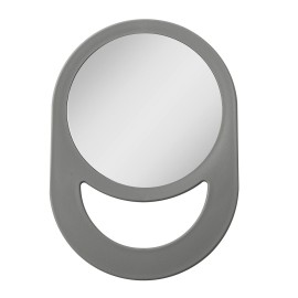 Zadro 10x7 Oblong Hand Mirror 6 Dia. Round Glass Handheld Mirror Modern Ergonomic Handle Pill Shape Handheld Mirror