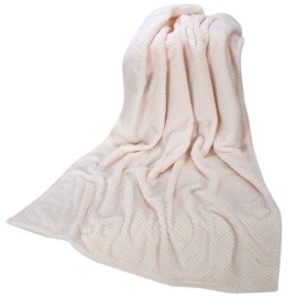 Fuzzy Throw Blanket, Plush Fleece Blankets for Adults, Toddler, Boys and Girls, Warm Soft Blankets and Throws for Bed, Couch, Sofa, Travel and Outdoor, Camping (Throw(50x70), L-Cream)