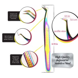 Tool Alement Japan Stainless Steel Plasma Coating 12cm Axe Tips Eyelash Tweezer R-JP11-4002 Tool Alement Japan Stainless Steel Plasma Coating 12cm Axe Tips Eyelash Tweezer R-JP11-4002